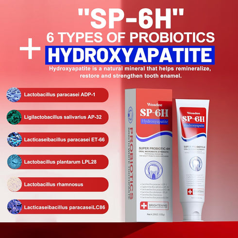 SP-6 SP-6 Toothpaste,6 Woadee Hydroxyapatites Toothpaste, Probiotic Whitening Probiotics Hydroxyapatites Formula