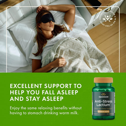 Swanson Women's Anti-Stress Formula (Lactium), 60 Capsules, 167mg, Promotes Relaxation and Sleep Support