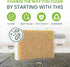 Set 12-Pack Tieralia Natural Dish Sponge Eco-Friendly & Compostable Scrubbers | Cellulose & Sisal | Non-Toxic
