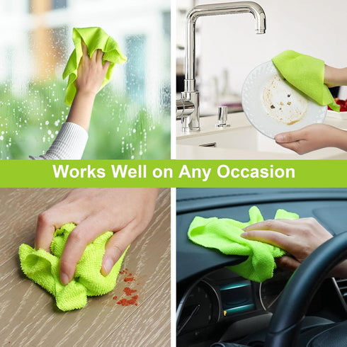 80 Pack Microfiber Cleaning Cloth, Reusable Tear-A-Towel Roll, 11.5"x11.5", Lint Free Cleaning Rags for Kitchen, Car