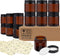 TUZAZO 12 Pack 4 Oz Amber Round Glass Jars, Empty Candle Making and Cosmetic Containers with Lids