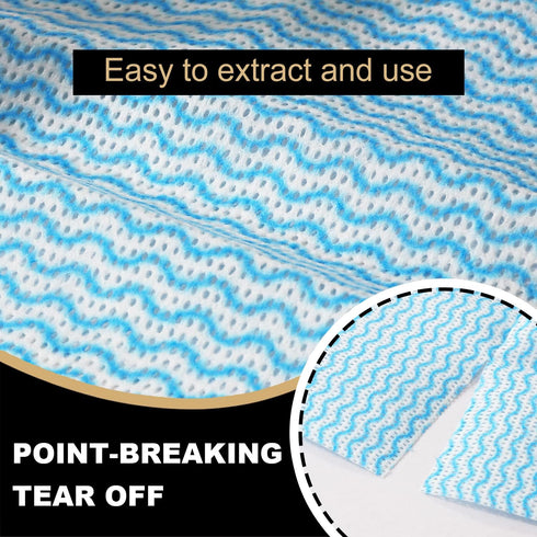 2 Pack Upgraded Reusable Cleaning Cloths, Extra Thick Durable Disposable Kitchen Dish Towels, Blue