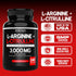L Arginine L Citrulline Supplement 3000mg - 240 Capsules, Nitric Oxide Pills for Men, Gluten Free, Non-GMO, Vegan