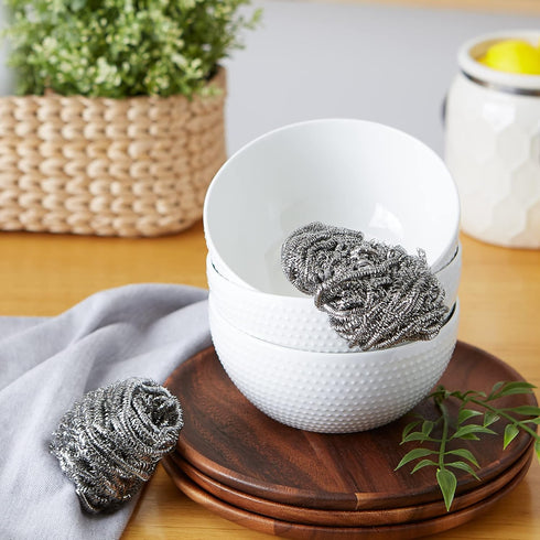 RSVP International Endurance Cleaning Collection - 2 Piece Stainless Steel Scrubbies, Long Lasting, Non-Rusting