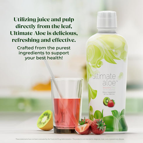 Immune 16 Ultimate Aloe Aloe Juice for Gut Health, Digestive Comfort, Support, and Nutrient Absorption Strawberry