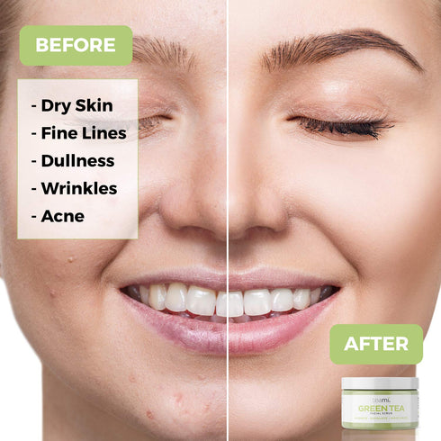 Teami Matcha Green Tea Facial Scrub, Hydrating, Moisturizing, and Exfoliating, Organic Face Exfoliator