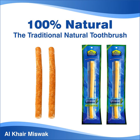 Al Khair Peelu Miswak Stick Natural Toothbrush, Sewak Miswak Sticks for Teeth Whitening, Organic Natural Sticks for Humans Vacuum Sealed Toothbrushes, for Healthy Gums, Teeth, Fresher Breath (4)
