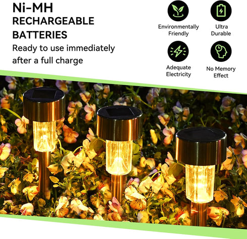 Henreepow AAA Rechargeable Battery, 1.2v Ni-MH Solar Batteries, Low Self-Discharge, Pre-Charged Triple A Battery