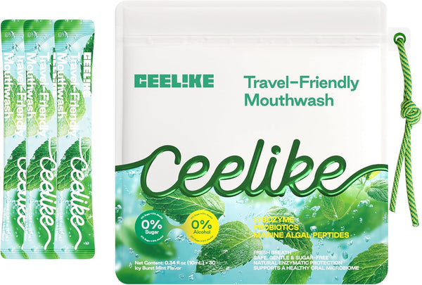 Portable Mouthwash Packs - ICY Burst Mint mouthwash Strips, Convenient Travel Size,