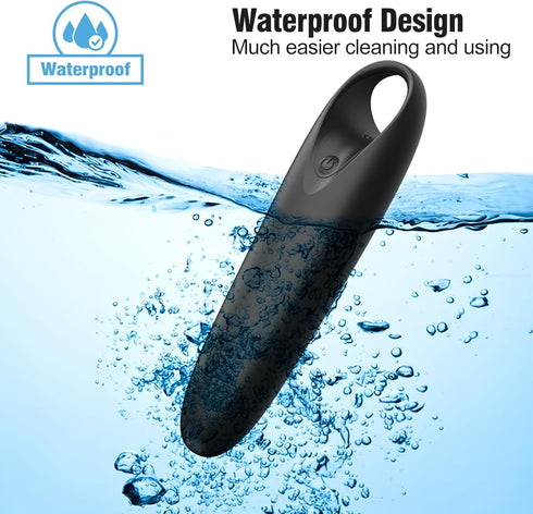 Mini Waterproof Rechargeable Handheld Back Massager - Deep Tissue Neck Relief (Black)