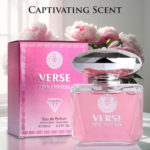 Verse Pink Crystal Eau De Parfum for Women - Elegant 100ml Bottle, Floral & Fruity Scent