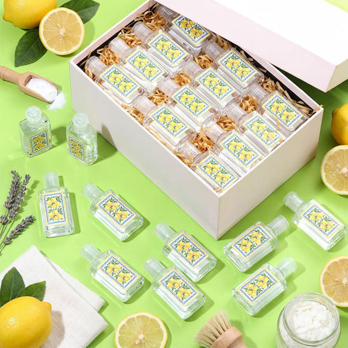 Leinuosen 36 Sets 1oz Summer Amalfi Coast Wedding Party Favors for Guests Mini Hand Sanitizer with Organza Bags