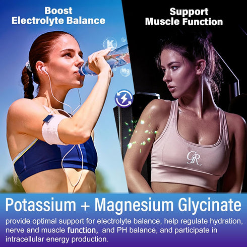 Potassium Magnesium Gummies - Potassium Supplement w/Ashwagandha 200mg, High Absorption Magnesium Glycinate, B6, B12,