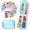 Pill Organizer with 161 Labels, Travel Daily Pill Container, Mini Medication Organizer, 7 Day Pill Organizer (Blue, 1