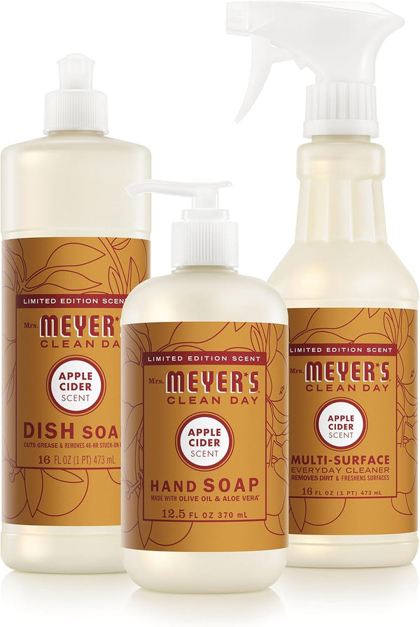 Mrs. MEYER'S CLEAN DAY Kitchen Basics Set, Apple Cider Scent Cleaning Supplies