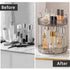 Rotating Makeup Organizer for Vanity, 2 Tier High-Capacity Skincare Clear Make Up Storage, 360 Spinning Cosmetic