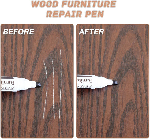 SEISSO Furniture Repair Kit - Set of 42, Wood Repair Kit with Scratch Repair Markers and Wax Sticks