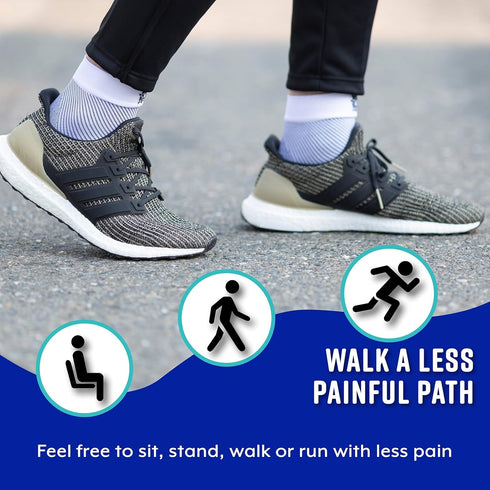 Bitly Plantar Fasciitis Socks for Women & Men - Compression Sleeve for Arch Support & Heel Pain Relief (Gray, Medium)