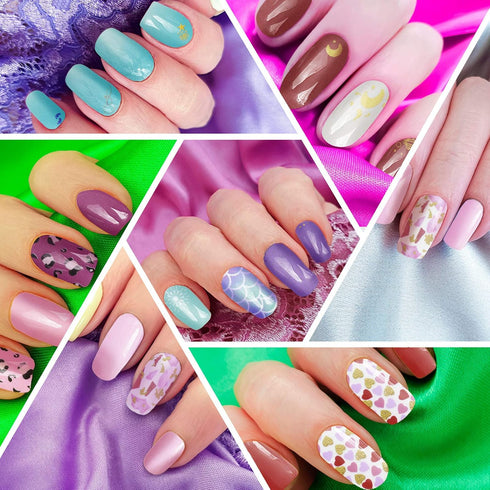 Maitys 224 Pieces Nail Wraps Polish Stickers, 16 Sheets Self-Adhesive Decals with File Manicure Kit for Women DIY Art