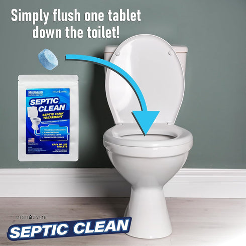 SEPTIC CLEAN | 6-month Supply of Septic Tank Cleaner Treatment Tablets with Bacteria for a Healthy Septic System