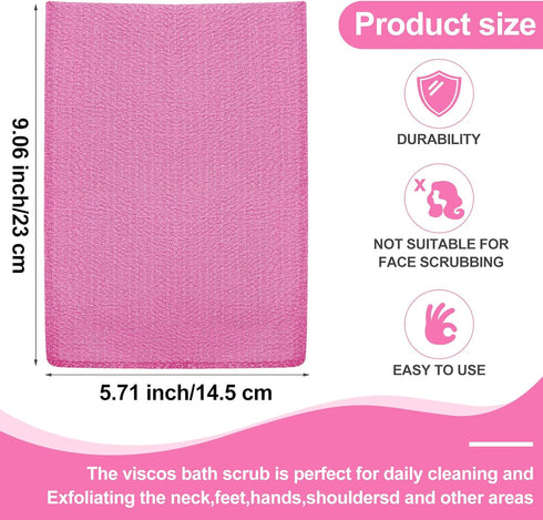 Tatuo 12 Pieces Korean Exfoliating Mitt Exfoliating Cloth Towel Korean Style Body Scrub Korean Style Scrubbing Cloth Bath Body Exfoliating Scrub Towel (Purple, Yellow, Pink, Blue,Large)