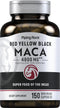 Piping Rock Maca Root Capsules | 150 Pills | 4800mg | Red Yellow Black Maca Root | Non-GMO, Gluten Free Superfood