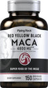 Piping Rock Maca Root Capsules | 150 Pills | 4800mg | Red Yellow Black Maca Root | Non-GMO, Gluten Free Superfood