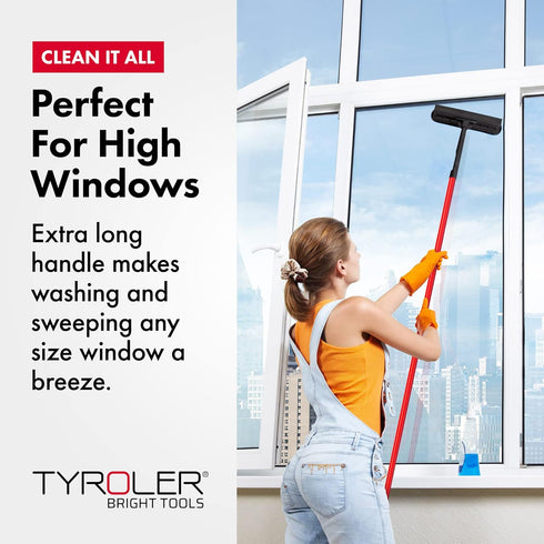 Tyroler Professional Window Squeegee Kit, 12"-80" Long for Indoor & Outdoor Window Cleaning, 2-in-1 Tool