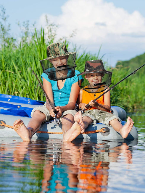 4 Pieces Mosquito Cap Net Hat with Zipper, Foldable Fly Protection for Fishing, Hiking, Gardening, 4 Colors