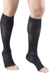 Truform Sheer Compression Stockings, Women's Knee High Length, Open Toe, 15-20 mmHg, Charcoal, Large