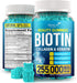 Hair Vitamins Natural Gummies - Biotin Multivitamin for Hair, Skin & Nails with Collagen & Keratin, Anti Aging Collagen