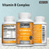 Vitamin B-Complex, 180 Vegan Tablets, All B Vitamins Including B12, for Stress, Energy, and Healthy Immune System