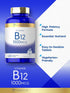 Carlyle Vitamin B12 1000mcg | Vegetarian, Non-GMO, Gluten Free Supplement | 400 Tablets