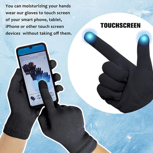 MIG4U Moisturizing Beauty Gloves Touch Screen Overnight Sleeping Glove for Men SPA, XL Black