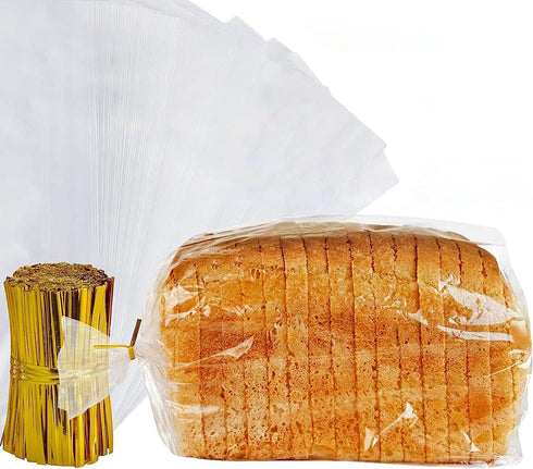 volila Reusable Plastic Bread Bags - 150 Pack Clear Loaf Bags for Homemade