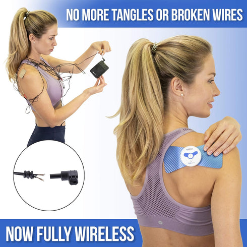 OMEGA Wireless TENS Unit Muscle Stimulator with Remote Control - Complete Back Pain Relief Solution with Reusable