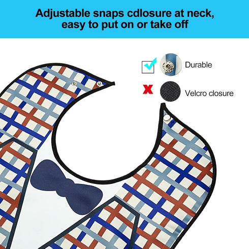 TOCKONIMN 7 Pack Adult Bibs for Men Eating Washable Waterproof - Bib for Reusable Elderly Adults Crumb Catcher Senior