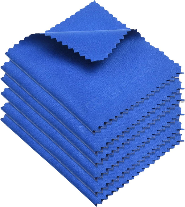 Microfiber Cleaning Cloth, 7x6'' Microfiber Cloth, Pack of 6 Blue Lens Cleaning Wipes