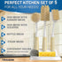 Set 5 Dish Brush of with Holder - Kitchen Scrub Brushes with Non-Slip Long Handle for Cleaning, Scrubber, Dishwashing