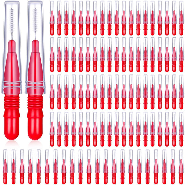 BBTO 100 Pcs Braces Dental Brush Flosser for Cleaner Interdental Brush Toothpick Dental Cleaning Tool