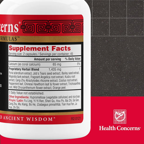 Health Concerns Quiet Digestion Supplement, 90 Capsules for Upset Stomach Relief
