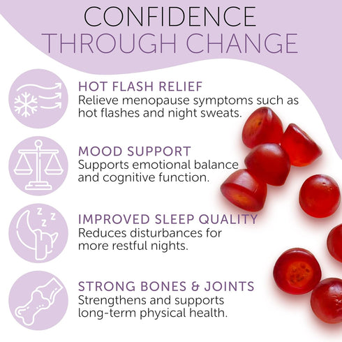 Gummy 60 Gummies Menopause Supplements for Women | Menopause Vitamins | Relief for Hot Flashes, Night Sweats & Mood