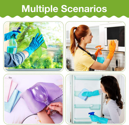 9 Pieces Microfiber Fish Scale Cloth, Nanoscale Cleaning Rag for Windows, Mirrors, and More (Basic Colors)