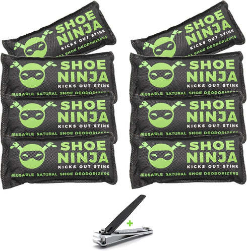 Charcoal Shoe Deodorizer Inserts - Activated Charcoal Shoe Deodorizer Bags to Absorb Shoe Smell, Pack of 8