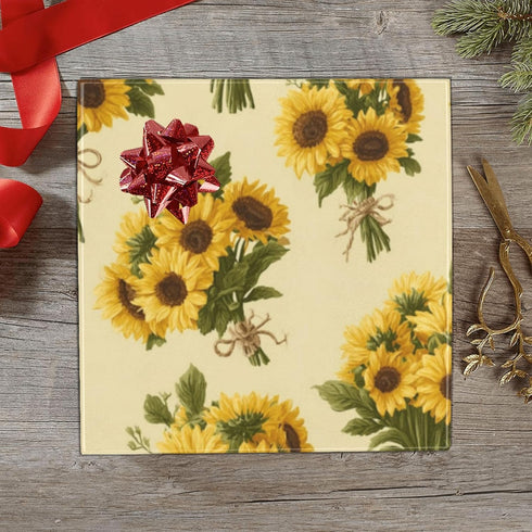 Showers58 23 inches,3 pnyoin Merry Christmas Wrapping Paper Roll,Sunflowers and Bouquet Gift Wrap Perfect