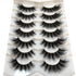Pooplunch 7 Pairs Pack False Eyelashes Faux Mink Cat-Eye Look 18MM Wispy Long 8D Volume Fake Eyelash Strips