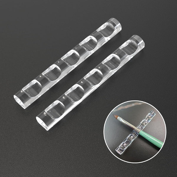 2 Pcs Acrylic Nail Art Painting Pen Holder, Brush Stand for Nail Gel Polish, Manicure Tool