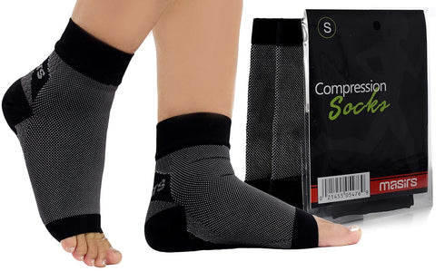 Masirs Ankle Compression Socks - A Toeless foot Sleeve, Splint for Women