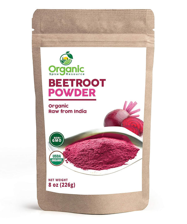 Organic Beet Root Powder, 8 oz or 226g, USDA Organic Approved, Raw and Non-GMO, Nitric Oxide Booster, Increases Stamina
