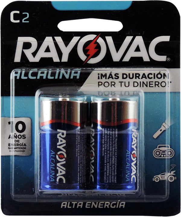 Rayovac Alkaline C Batteries, 2 Count Pack